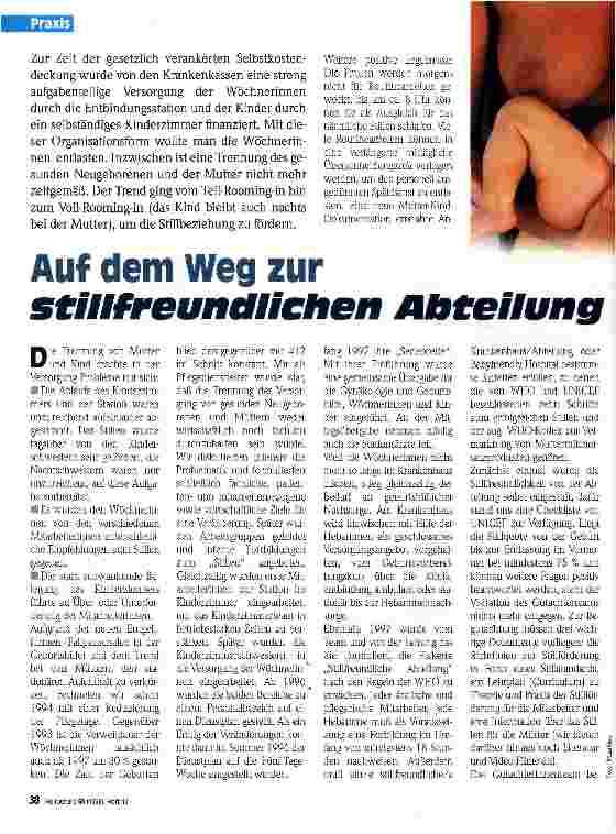 Vorschauseite 1: Auf dem Weg zur Stillfreundlichen Abteilung