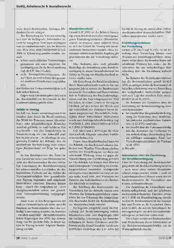Vorschauseite 2: Information über die Entziehung der Berufsberechtigung im Bereich der Gesundheitsberufe