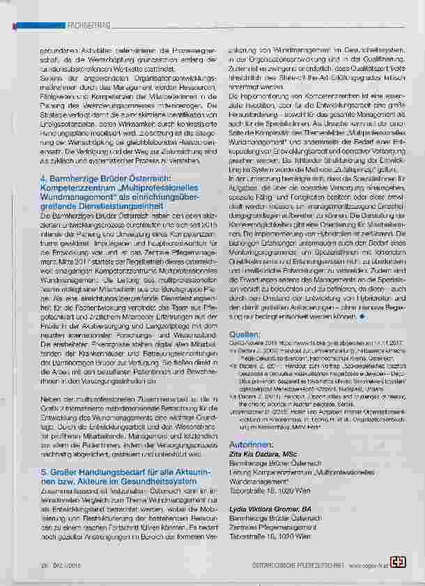 Vorschauseite 4: Spezialistinnen der Fachpflege Wundmanagement Grundlage für die Sicherstellung des Versorgungsbedarfes und dessen nachhaltige Entwicklung