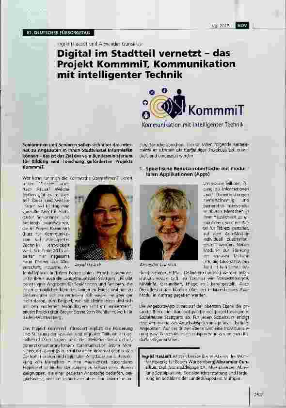 Vorschauseite 1: Digital im Stadtteil vernetzt das Projekt KommmiT, Kommunikation mit intelligenter Technik