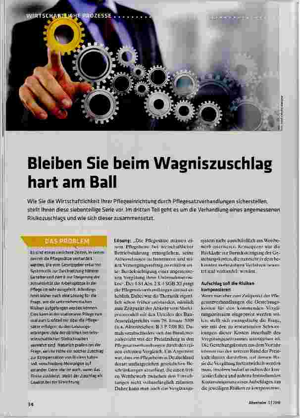 Vorschauseite 1: Bleiben Sie beim Wagniszuschlag hart am Ball