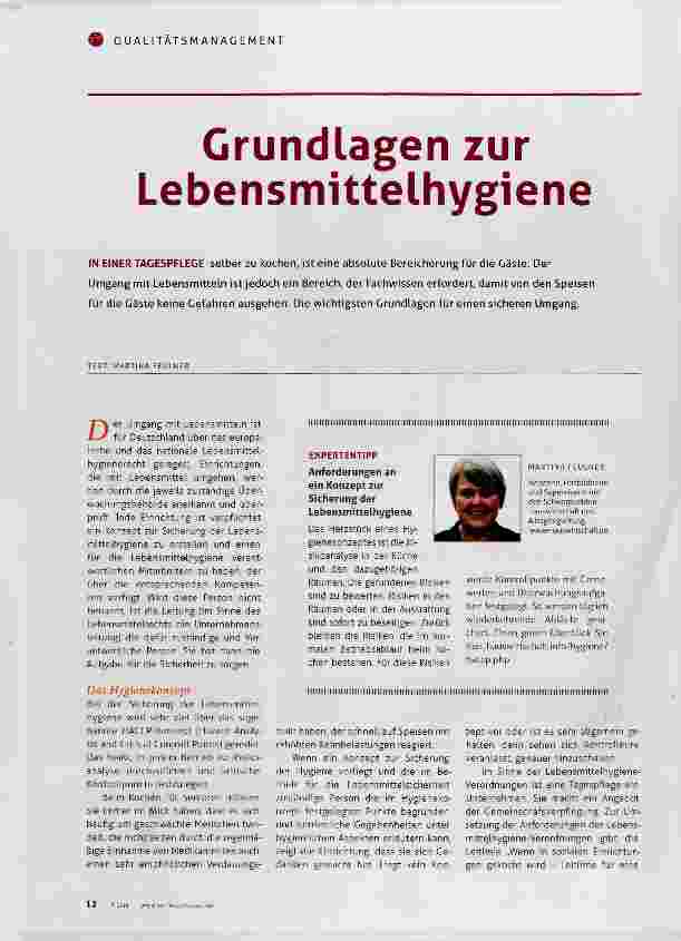 Vorschauseite 1: Grundlagen zur Lebensmittelhygiene
