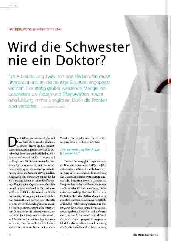 Vorschauseite 1: Wird die Schwester nie ein Doktor?