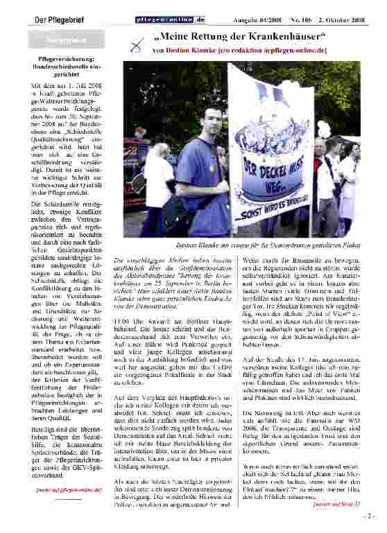 Vorschauseite 1: „Meine Rettung der Krankenhäuser