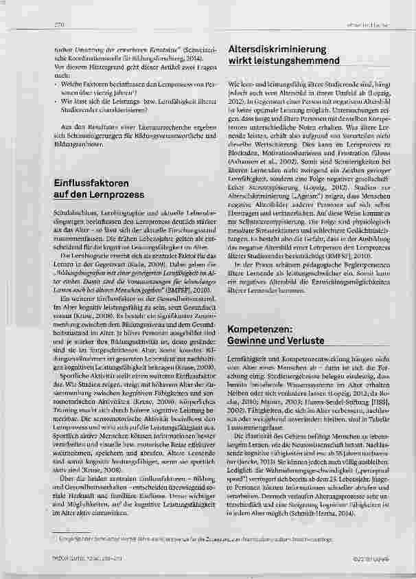 Vorschauseite 2: Ältere Studierende sind lernund leistungsfähig!
