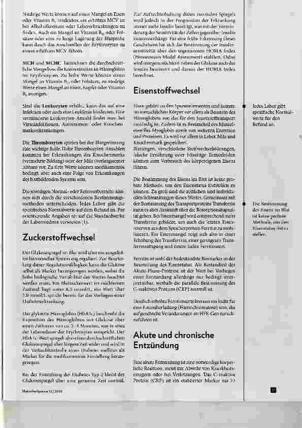 Vorschauseite 2: Wichtige Laborwerte und deren Interpretation