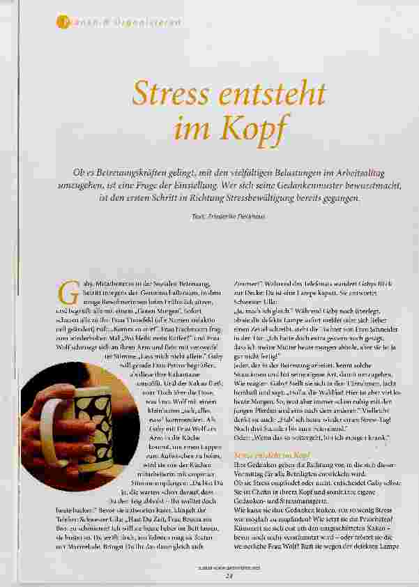 Vorschauseite 1: Stress entsteht im Kopf