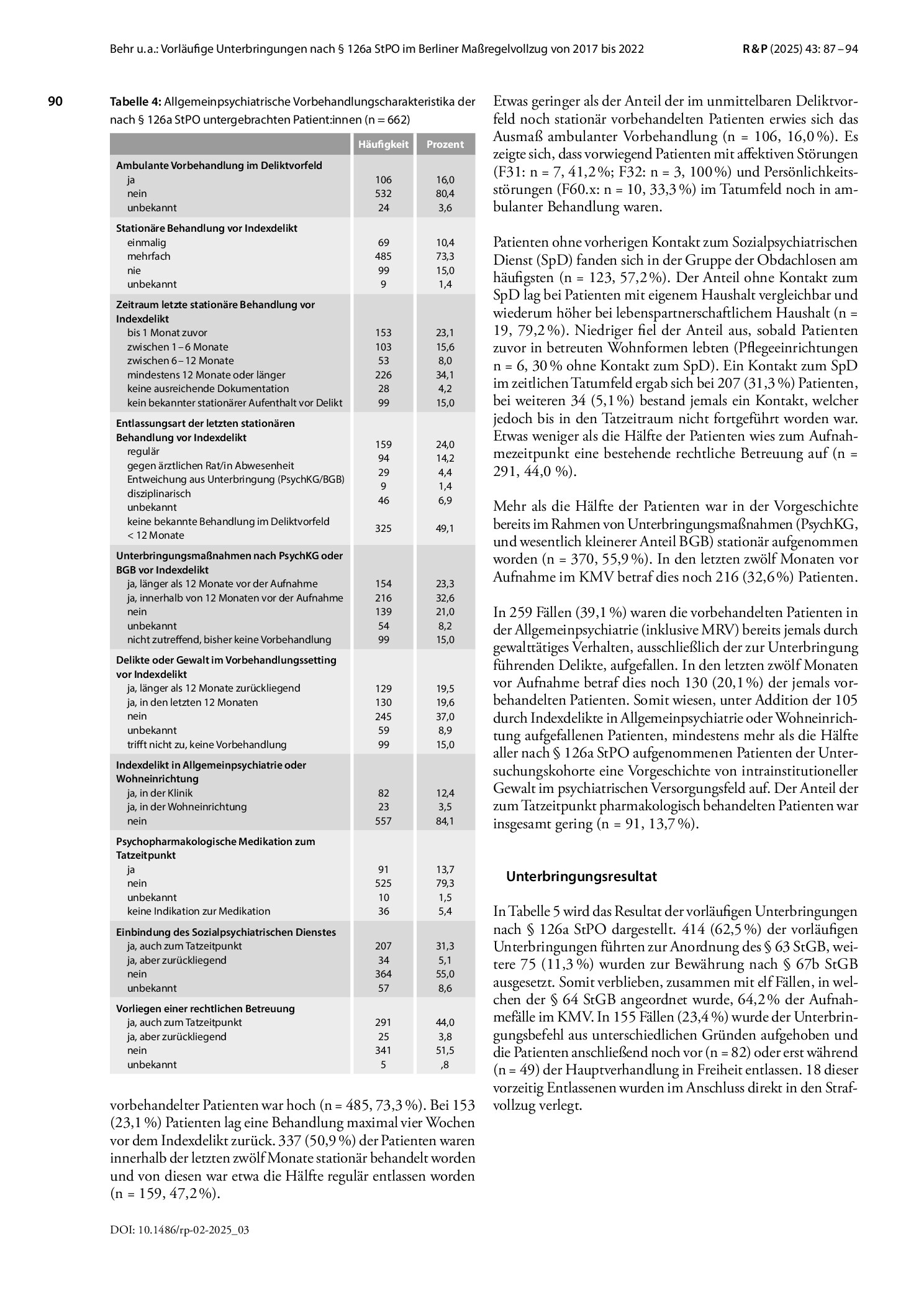 Vorschauseite 4: Vorläufige Unterbringungen nach § 126a StPO im Berliner Maßregelvollzug von 2017 bis 2022: Gibt es Veränderungen bei der Klientel und den Anordnungen?