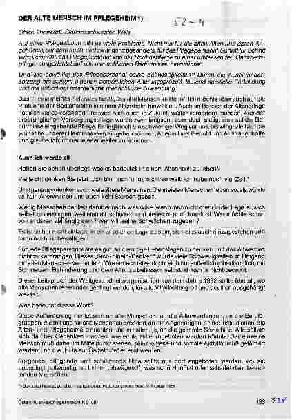 Vorschauseite 1: Der alte Mensch im Pflegeheim