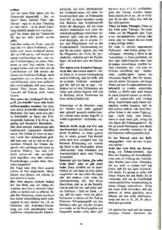 Vorschauseite 2: Was heißt menschen-würdig sterben? Medizinische Aspekte der Sterbehilfe