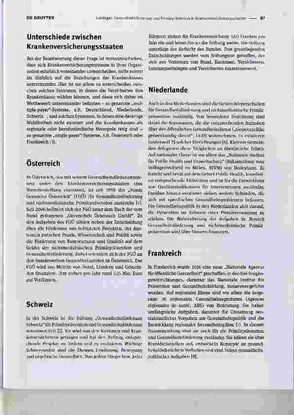Vorschauseite 2: Gesundheitsförderung und Primärprävention in Krankenversicherungsstaaten