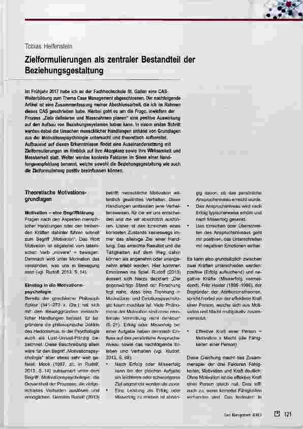 Vorschauseite 1: Zielformulierungen als zentraler Bestandteil der Beziehungsgestaltung