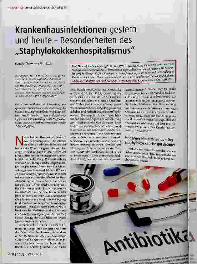 Vorschauseite 1: Krankenhausinfektionen gestern und heute Besonderheiten des Staphylokokkenhospitalismus