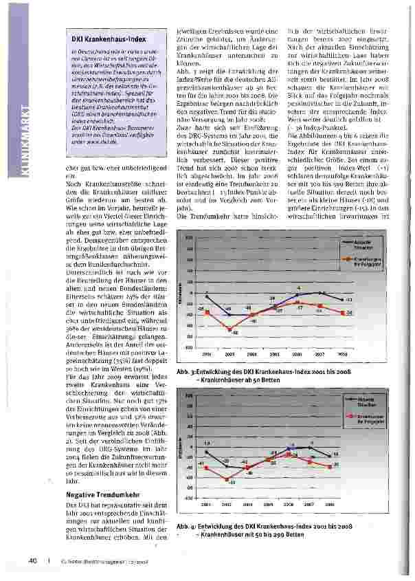 Vorschauseite 2: Kein Licht am Ende des Tunnels DKI Krankenhaus Barometer 2007/2008: 30 Prozent schreiben Verluste