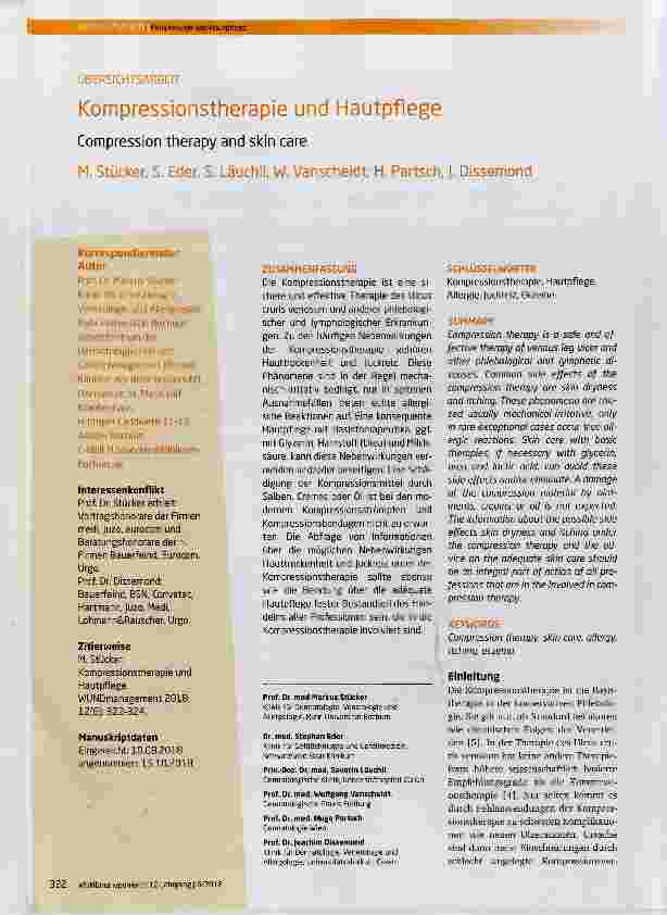 Vorschauseite 1: Kompressionstherapie und Hautpflege