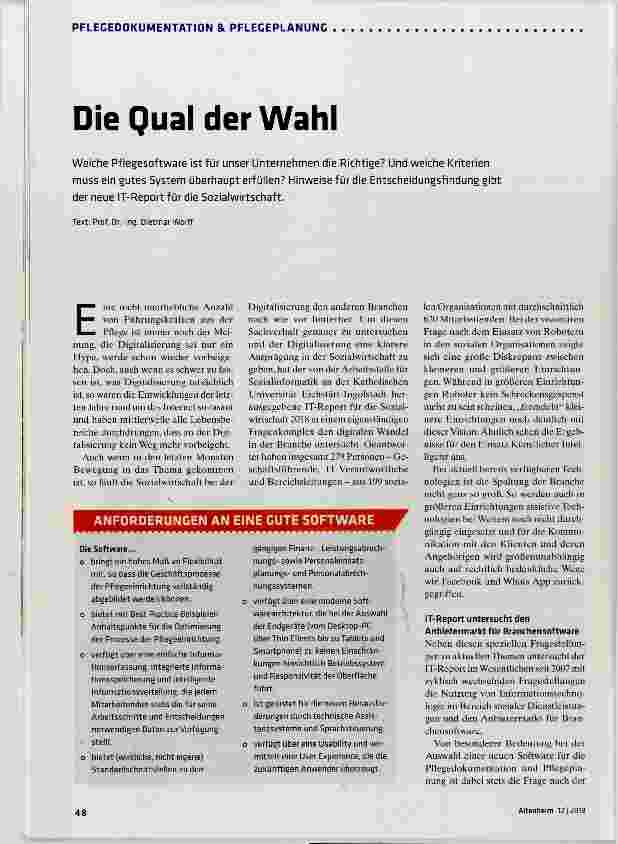 Vorschauseite 1: Die Qual der Wahl