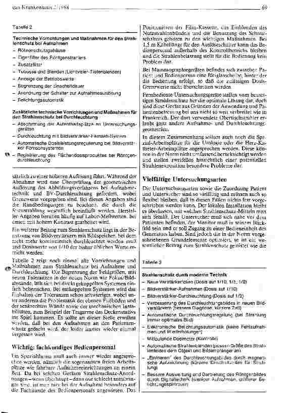 Vorschauseite 4: Verbesserter Strahlenschutz an Röntgenuntersuchungsgeräten und Einrichtungen