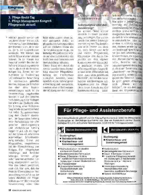 Vorschauseite 5: Pflege 98 - Die Zukunft gestalten 3. Pflege-Recht-Tag