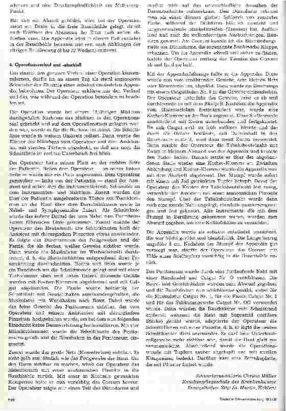 Vorschauseite 2: Bericht über eine Appendektomie