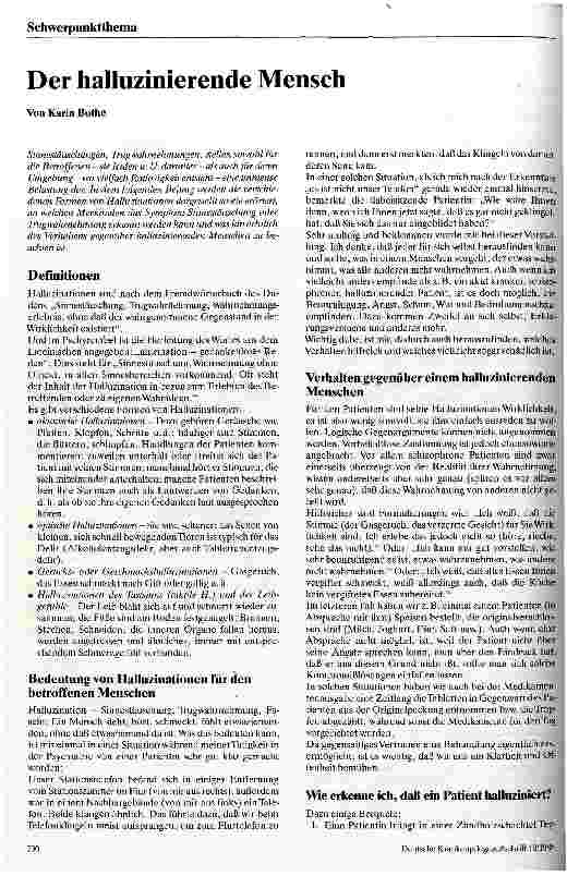 Vorschauseite 1: der halluzinierende Mensch