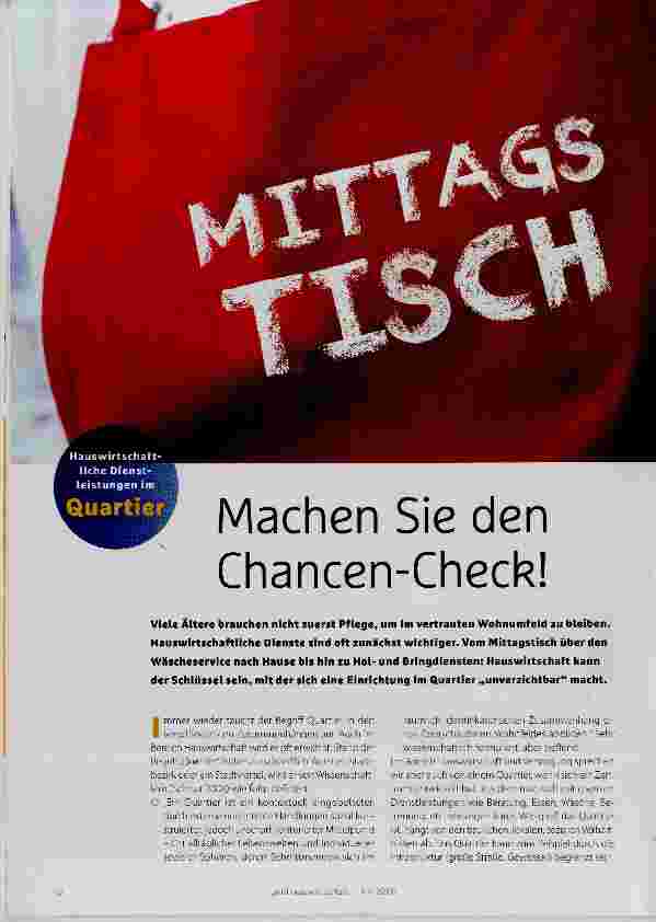 Vorschauseite 1: Machen Sie den Chancen-Check!