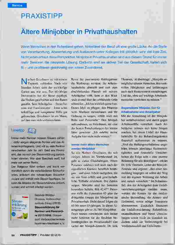 Vorschauseite 1: Ältere Minijobber in Privathaushalten
