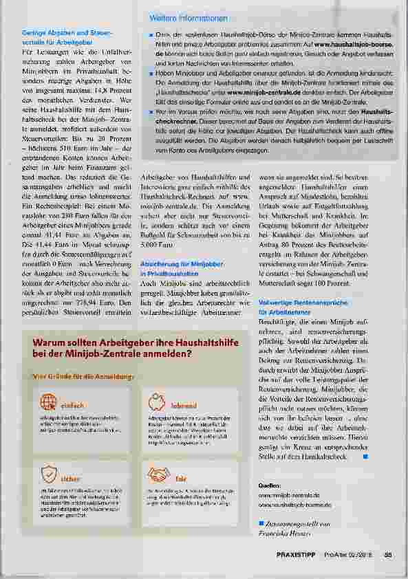 Vorschauseite 2: Ältere Minijobber in Privathaushalten