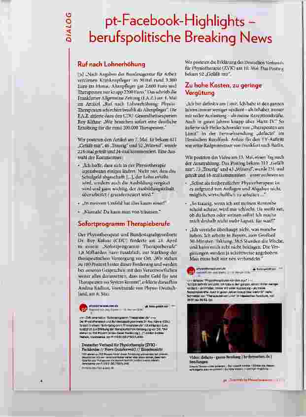 Vorschauseite 1: pt-Facebook-Highlights berufspolitische Breaking News