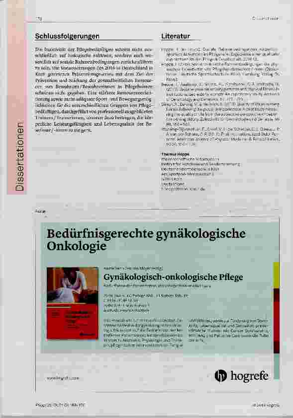 Vorschauseite 2: Sozialstrukturelle Rahmenbedingungen der physischen (In) Aktivität von Pflegeheimbewohner/innen eine Mixed-Methods-Studie