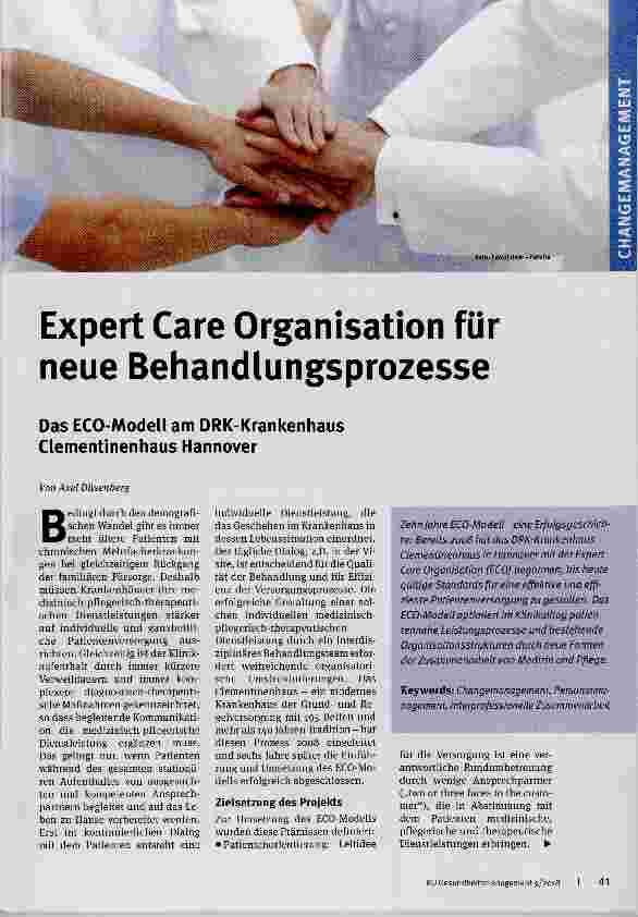 Vorschauseite 1: Expert Care Organisation für neue Behandlungsprozesse