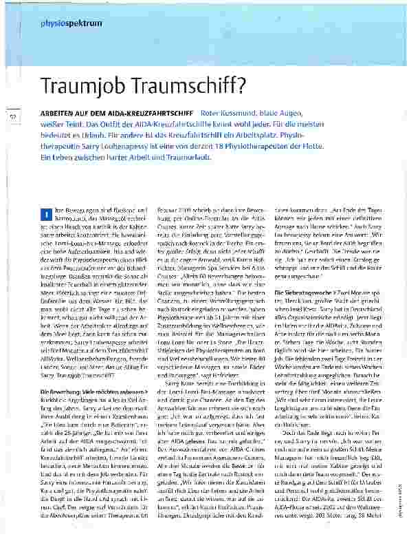 Vorschauseite 1: Traumjob Traumschiff?