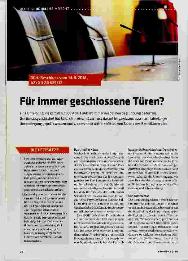 Vorschauseite 1: Für immer geschlossene Türen?