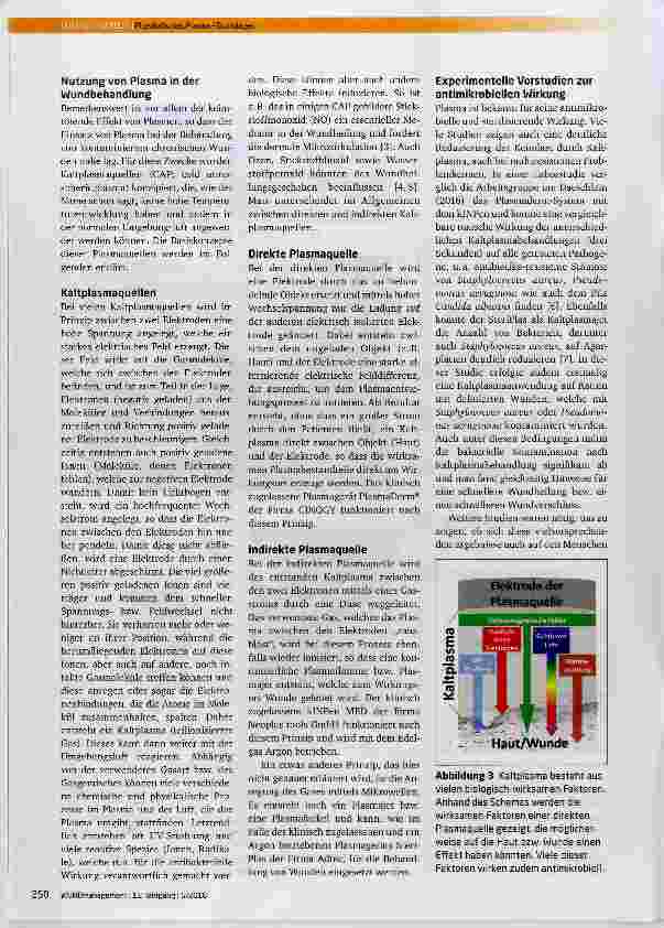 Vorschauseite 4: Physikalisches Plasma: Science Fiction oder eine neue Option in der Wundbehandlung?