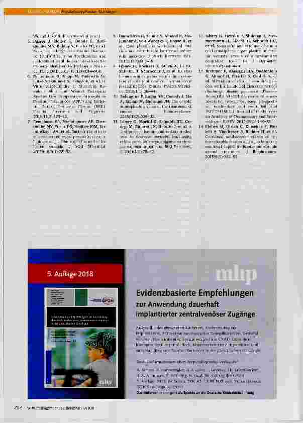 Vorschauseite 6: Physikalisches Plasma: Science Fiction oder eine neue Option in der Wundbehandlung?