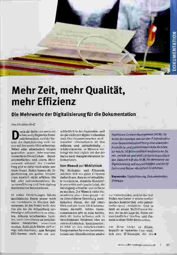 Vorschauseite 1: Mehr Zeit, mehr Qualität, mehr Effizienz