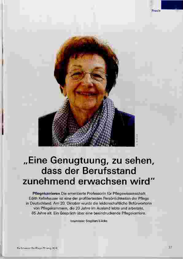 Vorschauseite 1: Eine Genugtuung, zu sehen, dass der Berufsstand zunehmend erwachsen wird