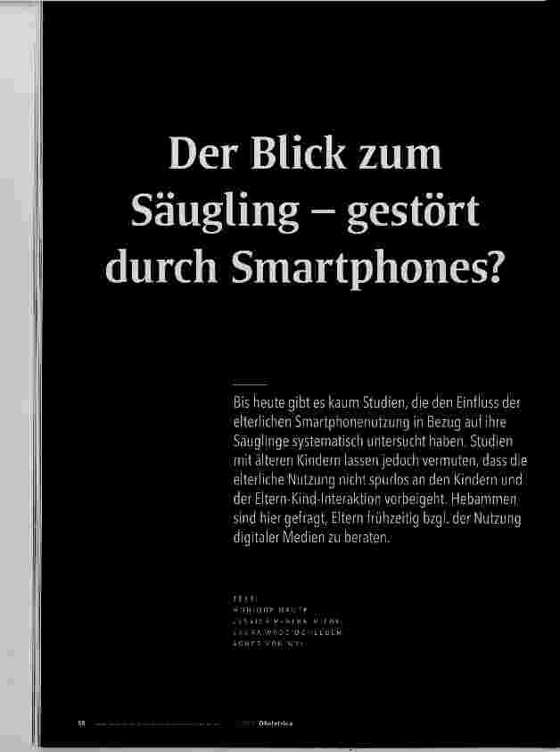 Vorschauseite 1: Der Blick zum Säugling gestört durch Smartphones?