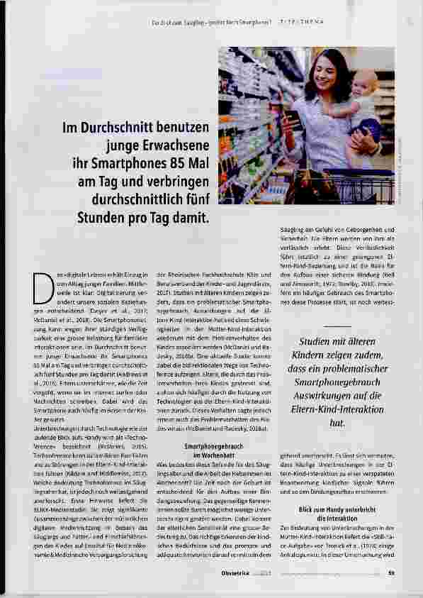 Vorschauseite 2: Der Blick zum Säugling gestört durch Smartphones?