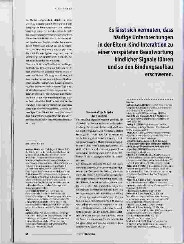 Vorschauseite 3: Der Blick zum Säugling gestört durch Smartphones?