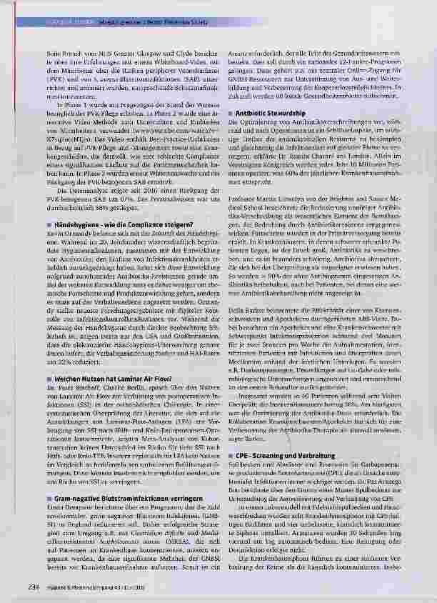 Vorschauseite 2: Jahreskongress der Infection Prevention Society 30. September Z. Oktober 2018, Scottish Event Campus, Glasgow