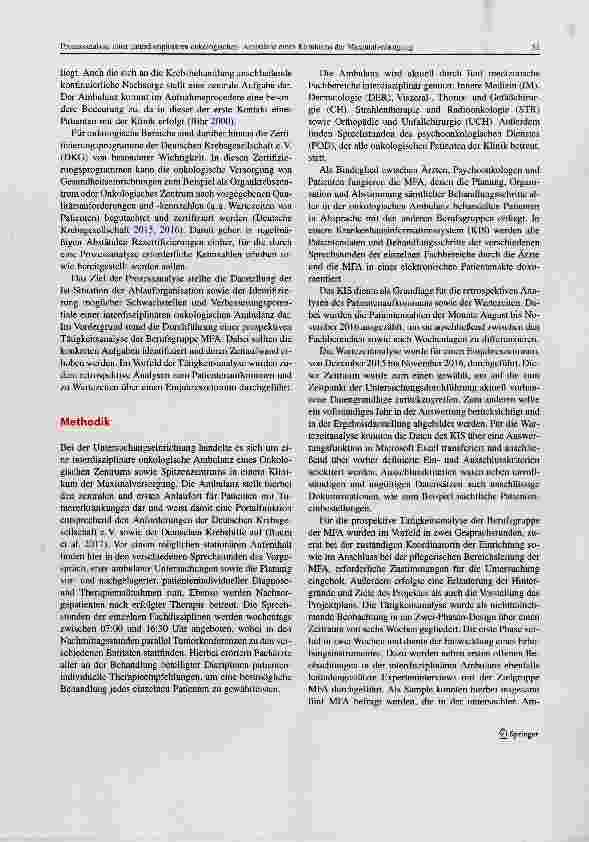 Vorschauseite 3: Prozessanalyse einer interdisziplinären onkologischen Ambulanz eines Klinikums der Maximalversorgung