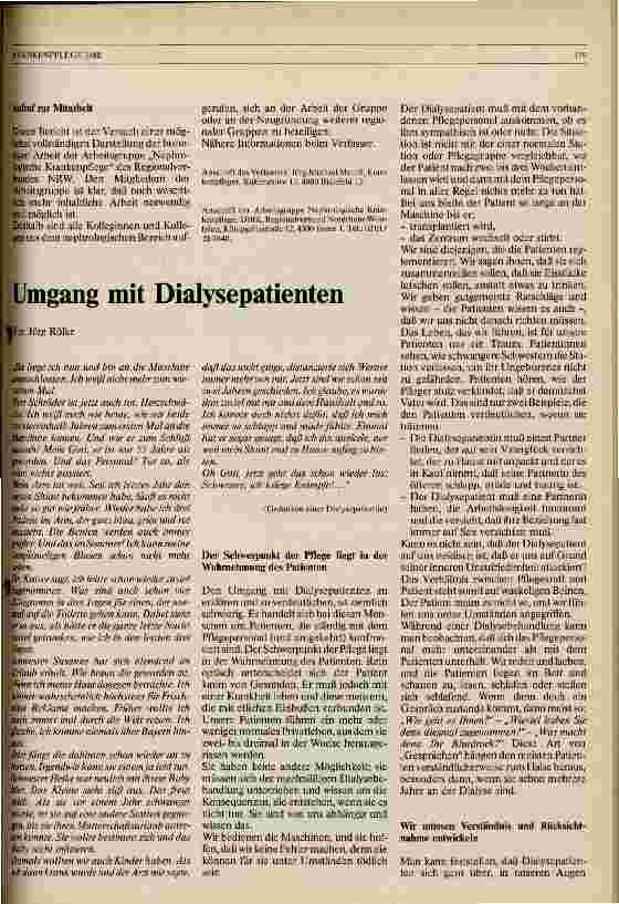 Vorschauseite 1: Umgang mit Dialysepatienten