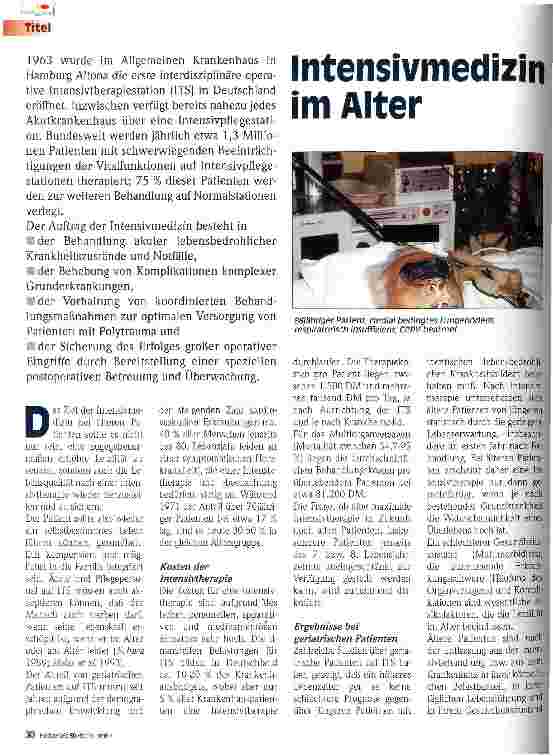 Vorschauseite 1: Intensivmedizin im Alter