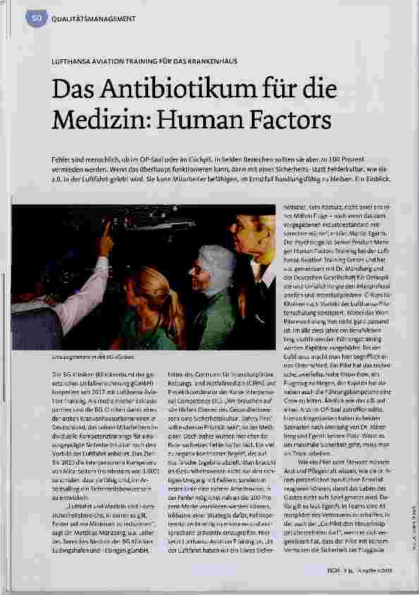 Vorschauseite 1: Das Antibiotikum für die Medizin: Human Factors