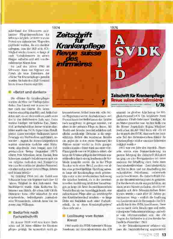 Vorschauseite 4: Spiegel der Geschichte der Schweizer Pflegenden