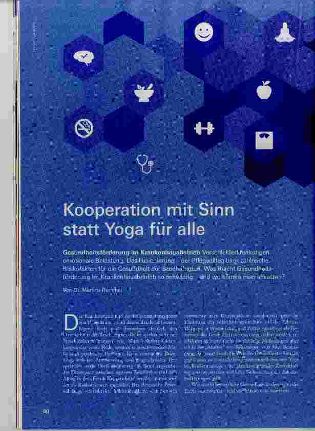 Vorschauseite 1: Kooperation mit Sinn statt Yoga für alle