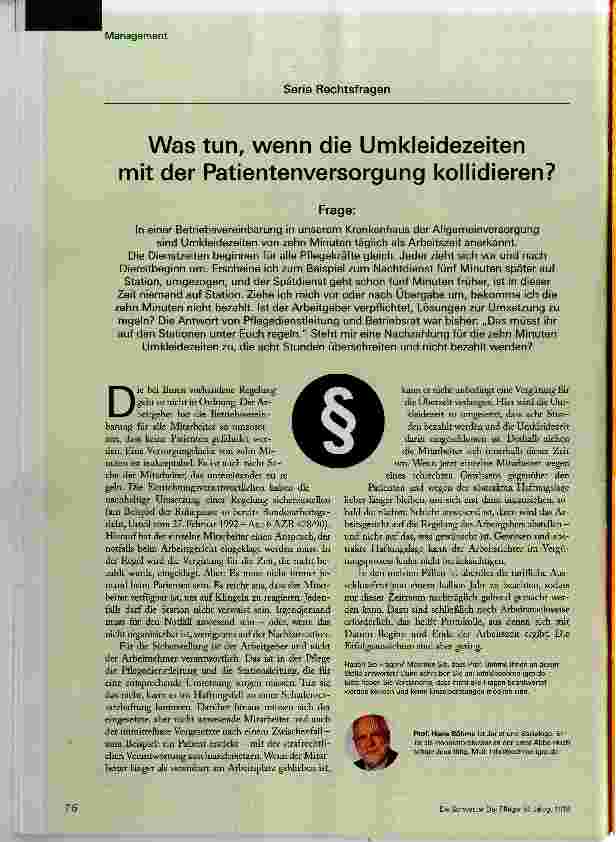 Vorschauseite 1: Was tun, wenn die Umkleidezeiten mit der Patientenversorgung kollidieren?