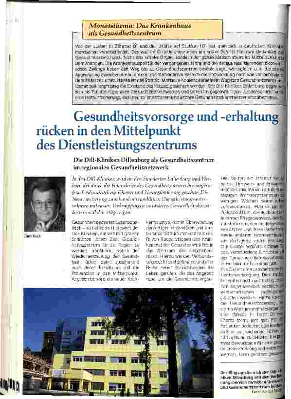 Vorschauseite 1: Gesundheitsvorsorge und -erhaltung rücken in den Mittelpunkt des Dienstleistungszentrums