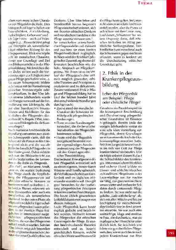 Vorschauseite 4: Ethik in der Krankenpflegeausbildung Blitzlichter aus Pflegetheorie und -praxis