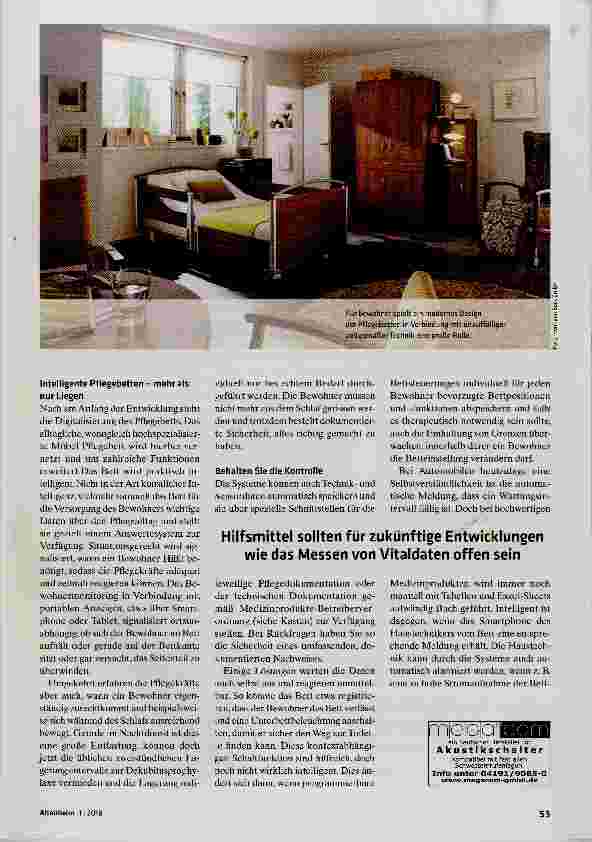 Vorschauseite 2: Smarte Betten unterstützen Bewohner und Pflegekräfte